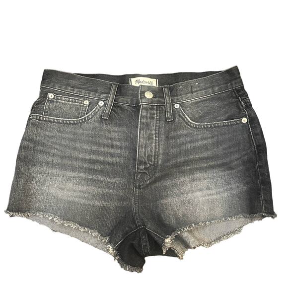 Madewell Relaxed Denim Cutoff Shorts Black Size 26 - Picture 1 of 9
